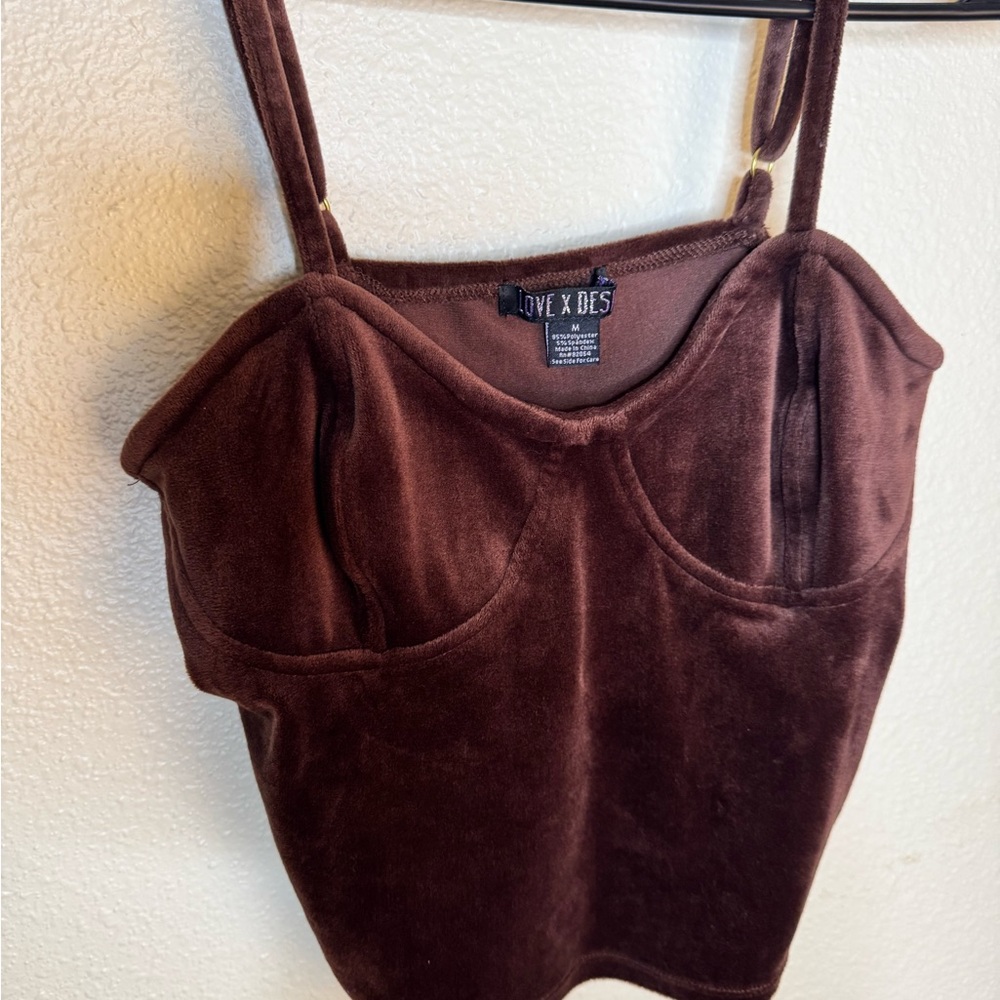 Brown Velvet Women's Top